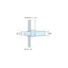 Plano acotado 3 mm, Soporte para circuito impreso a presión, roscado M3, poliamida PA6.6 negra UL94-HB, orificio Ø2,5 mm, circuito 1,6 mm