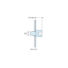 Plano acotado 6,4 mm, Soporte a presión para circuito impreso, tornillo autorroscante Ø3,5, PA6.6 natural UL94-V0, orificio Ø4 mm, circuito 1,6 mm