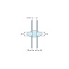 Plano acotado 4 mm, Soporte PCB a presión por ambos lados, PA6.6 natural, UL94-V2, orificio PCB Ø4 mm, espesor PCB 1,6 mm