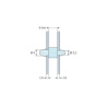 Plano acotado 6 mm, Soporte PCB a presión por ambos lados, Poliamida PA6.6, negra, UL94-HB, PCB Ø4/1,6 mm / CH Ø3,2/1,6 mm