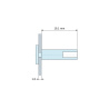 Plano acotado 19,1 mm, Soporte PCB bajo placa de cabeza para tornillo autorroscante Ø3,5, PA6.6 natural, UL94-V2, PCB 1,6 mm