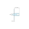 Plano acotado 12,7 mm, Soporte a presión para circuito impreso, tornillo autorroscante Ø3,5, PA6.6 natural UL94-V2, orificio Ø4 mm, circuito 1–1,8 mm