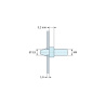 Plano acotado 3,2 mm, Soporte para circuito impreso a presión, roscado M4, poliamida PA6.6 natural UL94-V2, orificio Ø3,9 mm, circuito 1,6 mm