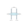 Plano acotado 12 mm, Soporte PCB a presión por ambos lados, PA6.6 natural, UL94-HB, orificio PCB Ø4 mm, espesor PCB 2 mm