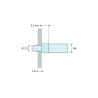 Plano acotado 3,2 mm, Soporte para circuito impreso a presión, roscado M4, poliamida PA6.6 natural UL94-V2, orificio Ø2,5 mm, circuito 1,6 mm