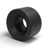 Separador liso avellanado en una cara, PA6 GV25 negro UL94-HB, Ø3,4/7 mm, M3
