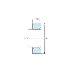 Separador liso avellanado en ambas caras, PA6 GV25 negro UL94-HB, Ø4,1/7 mm, M4
