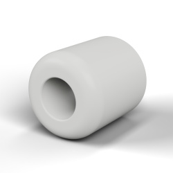 Separador liso de cerámica C221 Ø2,8x6mm, un extremo redondeado