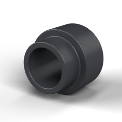 Separador con resalte PA6-FV Ø3,5×6 mm, resalte Ø4,6×2 mm, para M3, UL94-HB