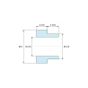 Plano acotado 2 mm, Separador con resalte PA6-FV Ø3,5×6 mm, resalte Ø4,6×2 mm, para M3, UL94-HB