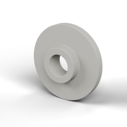 Casquillo aislante con brida Ø4,2x15mm, resalte bajo Ø6,9mm, poliamida PA6 natural UL94-V2