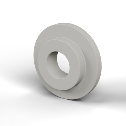 Casquillo aislante con brida Ø5,2x15mm, resalte bajo Ø9,9mm, poliamida PA6 natural UL94-V2