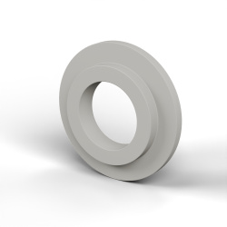 Casquillo aislante con brida Ø12,2x25mm, resalte bajo Ø17,8mm, poliamida PA6 natural UL94-V2