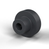 Casquillo aislante con brida Ø2,1x8mm, resalte alto Ø4,5mm, poliamida PA6.6 negra reforzada con fibra de vidrio UL94-HB