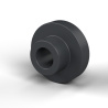 Casquillo aislante con brida Ø2,6x8mm, resalte bajo Ø4,5mm, poliamida PA6.6 negra reforzada con fibra de vidrio UL94-HB