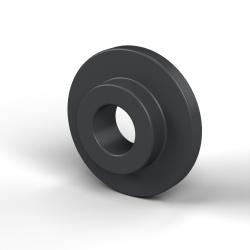 Casquillo aislante con brida Ø2,6x8mm, resalte bajo Ø4,8mm, poliamida PA6.6 negra reforzada con fibra de vidrio UL94-HB