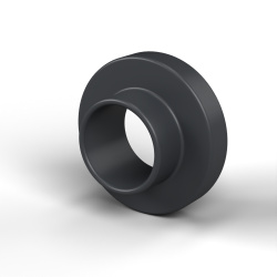 Casquillo aislante con brida Ø3x5,9mm, resalte alto Ø3,5mm, poliamida PA6.6 negra reforzada con fibra de vidrio UL94-HB