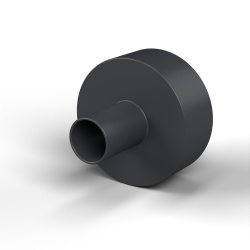 Casquillo aislante con brida Ø3x10mm, resalte alto Ø3,4mm, poliamida PA6.6 negra reforzada con fibra de vidrio UL94-HB