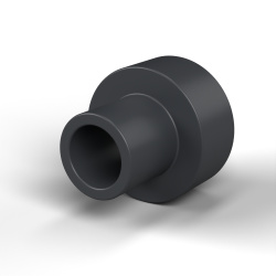 Casquillo aislante con brida Ø3,5x7mm, resalte alto Ø4,9mm, poliamida PA6.6 negra reforzada con fibra de vidrio UL94-HB