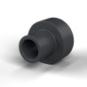 Casquillo aislante con brida Ø3,5x7mm, resalte alto Ø4,9mm, poliamida PA6.6 negra reforzada con fibra de vidrio UL94-HB