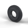 Casquillo aislante con brida Ø4,1x10mm, resalte alto Ø7mm, poliamida PA6.6 negra reforzada con fibra de vidrio UL94-HB