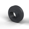 Casquillo aislante con brida Ø5,1x12mm, resalte alto Ø5,5mm, poliamida PA6.6 negra reforzada con fibra de vidrio UL94-HB