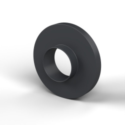 Casquillo aislante con brida Ø5,2x12mm, resalte alto Ø5,5mm, poliamida PA6.6 negra reforzada con fibra de vidrio UL94-HB