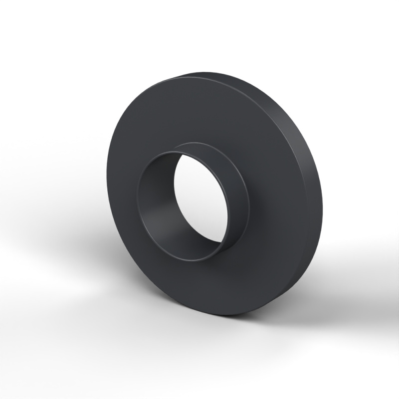 Casquillo aislante con brida Ø5,2x12mm, resalte alto Ø5,5mm, poliamida PA6.6 negra reforzada con fibra de vidrio UL94-HB