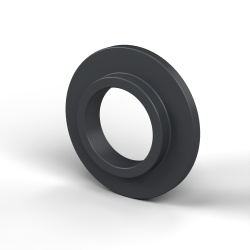 Casquillo aislante con brida Ø6,2x12mm, resalte alto Ø7,9mm, poliamida PA6.6 negra reforzada con fibra de vidrio UL94-HB