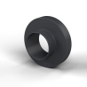 Casquillo aislante con brida Ø6,1x12mm, resalte alto Ø6,5mm, poliamida PA6.6 negra reforzada con fibra de vidrio UL94-HB