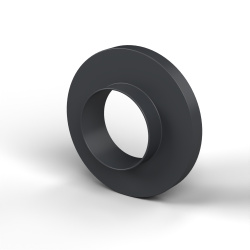 Casquillo aislante con brida Ø6,2x12mm, resalte alto Ø6,5mm, poliamida PA6.6 negra reforzada con fibra de vidrio UL94-HB