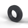 Casquillo aislante con brida Ø6,2x12mm, resalte alto Ø6,5mm, poliamida PA6.6 negra reforzada con fibra de vidrio UL94-HB