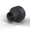Casquillo aislante con brida Ø6,2x12mm, resalte alto Ø7,2mm, poliamida PA6.6 negra reforzada con fibra de vidrio UL94-HB