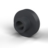 Casquillo aislante con brida Ø8,5x25mm, resalte alto Ø12,8mm, poliamida PA6.6 negra reforzada con fibra de vidrio UL94-HB