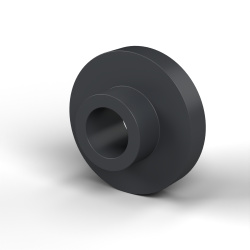 Casquillo aislante con brida Ø8,5x25mm, resalte alto Ø13mm, poliamida PA6.6 negra reforzada con fibra de vidrio UL94-HB