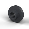 Casquillo aislante con brida Ø8,5x25mm, resalte alto Ø13mm, poliamida PA6.6 negra reforzada con fibra de vidrio UL94-HB