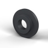 Casquillo aislante con brida Ø10,2x28mm, resalte alto Ø17,5mm, poliamida PA6.6 negra reforzada con fibra de vidrio UL94-HB
