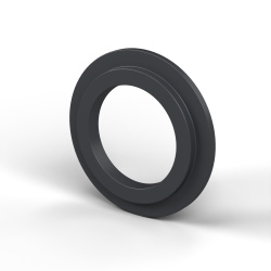 Casquillo aislante con brida Ø12,2x20mm, resalte alto Ø16mm, poliamida PA6.6 negra reforzada con fibra de vidrio UL94-HB