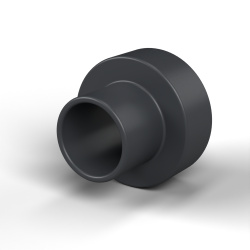 Casquillo aislante con brida Ø3,1x7,6mm, resalte alto Ø3,9mm, altura 4mm, PA6.6 negro con fibra de vidrio UL94-HB