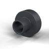 Casquillo aislante con brida Ø3,1x7,6mm, resalte alto Ø3,9mm, altura 6mm, PA6.6 negro con fibra de vidrio UL94-HB