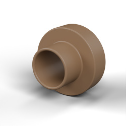 Casquillo aislante con brida Ø3x6mm, resalte bajo Ø3,5mm, sulfuro de polifenileno PPS marrón UL94-V0
