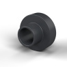 Casquillo aislante con brida Ø3,1x7,1mm, resalte bajo Ø3,9mm, poliamida PA4.6 negra reforzada con fibra de vidrio UL94-V0
