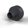 Casquillo aislante con brida Ø4x10mm, resalte bajo Ø4,4mm, poliamida PA6.6 negra reforzada con fibra de vidrio