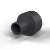 Casquillo aislante con brida Ø4,1x10mm, resalte bajo Ø5,2mm, poliamida PA6.6 negra reforzada con fibra de vidrio UL94-HB