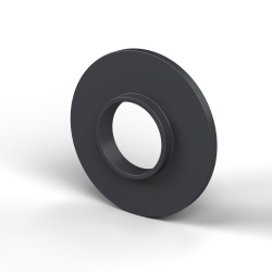 Casquillo aislante con brida Ø8,2x19mm, resalte bajo Ø9,4mm, poliamida PA6.6 negra reforzada con fibra de vidrio UL94-HB