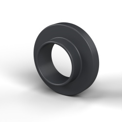 Casquillo aislante con brida Ø3x5,5mm, resalte bajo Ø3,4mm, sulfuro de polifenileno PPS negro UL94-V0
