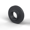 Casquillo aislante con brida Ø3x7,1mm, resalte bajo Ø3,7mm, sulfuro de polifenileno PPS negro UL94-V0