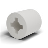Distanciador liso autorretenido, PA6.6 natural, UL94-V2, Ø4 × 6,4 mm, para tornillo M3,5