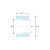 Plano acotado 5,7 mm, Distanciador con taladro escalonado, PA6.6 natural, UL94-V2, Ø6,1 × 10 mm, para tornillo M6
